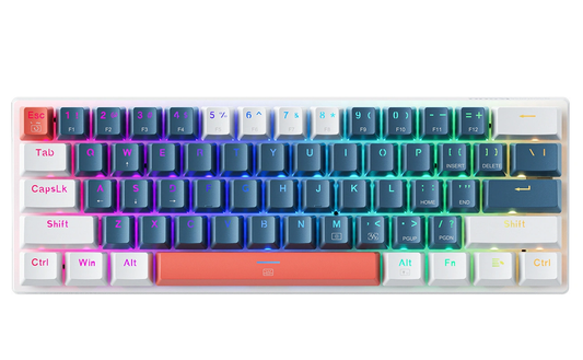 Gaming-tastatur Kablet USB Machenike K500-B61 Mekanisk, RGB, Blå Hvit
