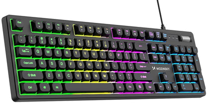 Gamingtastatur Kablet USB WZK WKG-200, RGB, 1,5 m, Svart