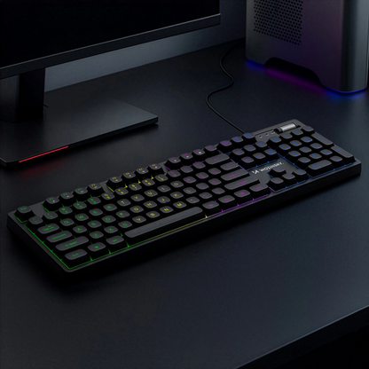 Gamingtastatur Kablet USB WZK WKG-200, RGB, 1,5 m, Svart
