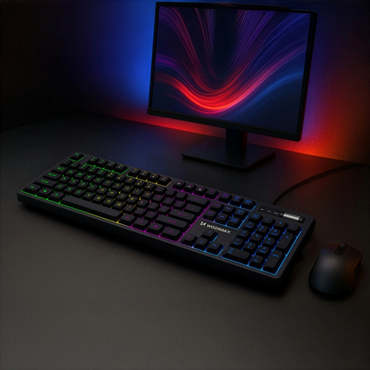 Gamingtastatur Kablet USB WZK WKG-200, RGB, 1,5 m, Svart
