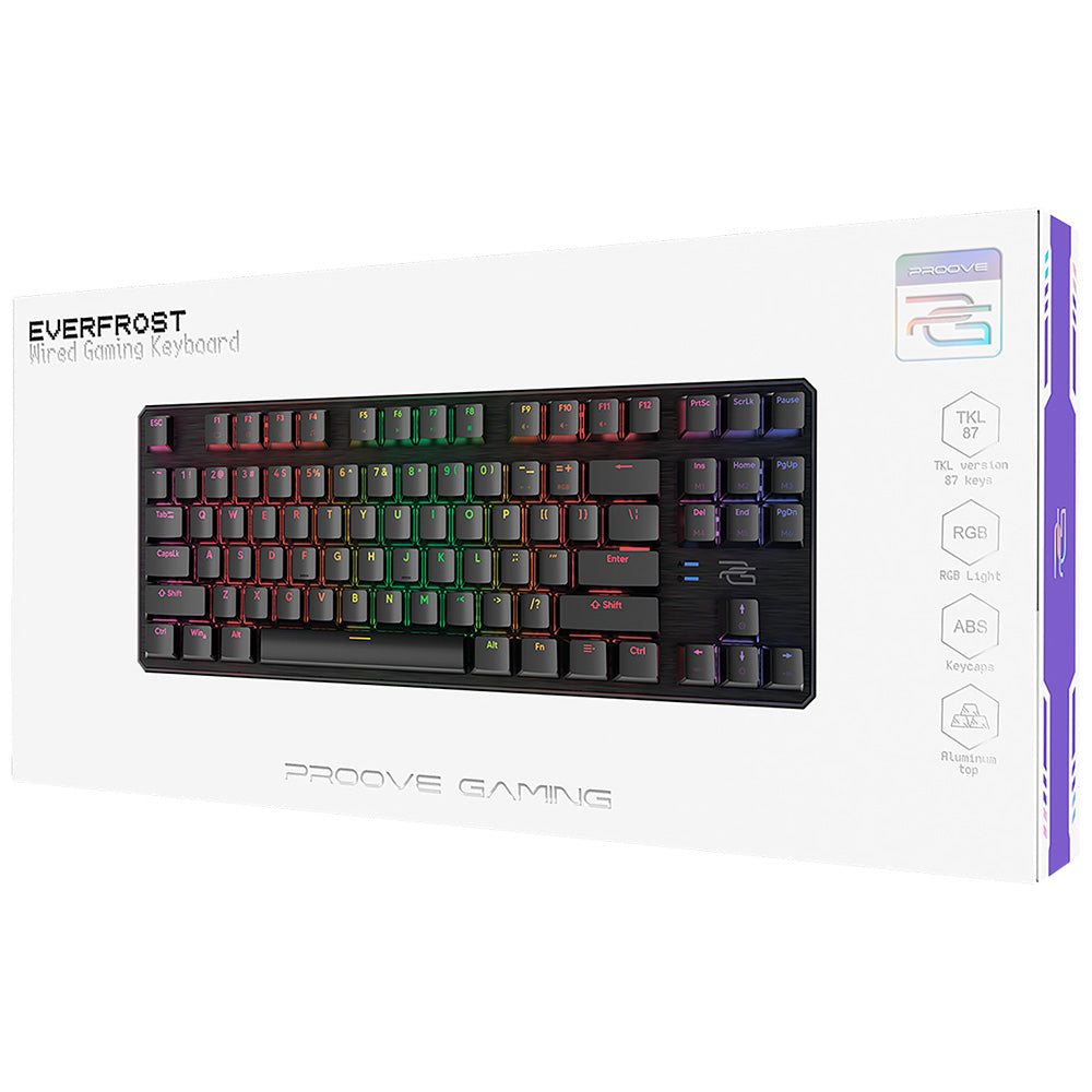 Gamingtastatur Wired USB Proove Everfrost, RGB, 1.8m, Svart CKEVEN00000401