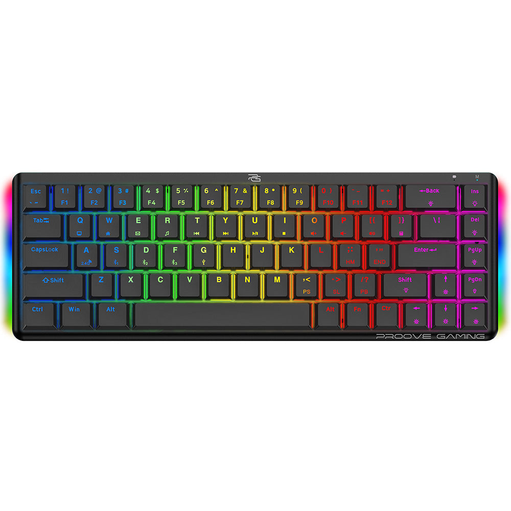 Gamingtastatur Proove AFK, trådløs, RGB, BT / Wi-Fi / kablet, 1.5m, Svart WKAFKEN22001