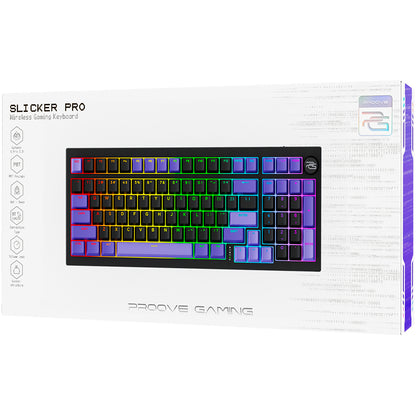Gamingtastatur Wireless Proove Slicker Pro, RGB, BT / Wi-Fi / Kablet, 1.8m, Svart WKSLPEN22416
