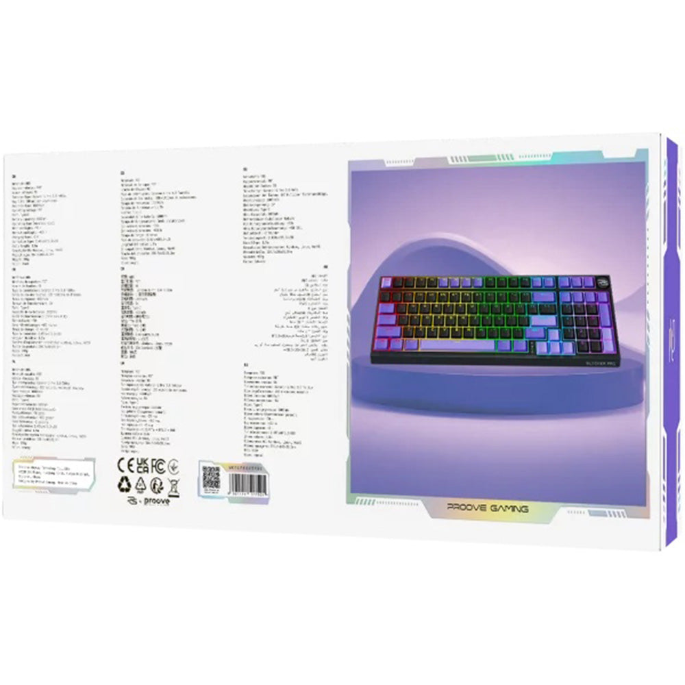 Gamingtastatur Wireless Proove Slicker Pro, RGB, BT / Wi-Fi / Kablet, 1.8m, Svart WKSLPEN22416