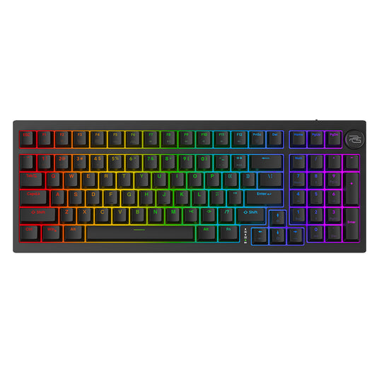 Proove Slicker trådløst gamingtastatur, RGB, BT / Wi-Fi / kablet, 1.8m, Svart WKSLEN00022401