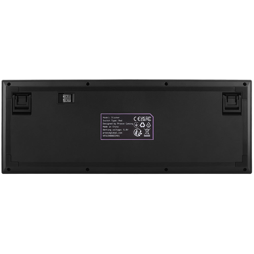 Proove Slicker trådløst gamingtastatur, RGB, BT / Wi-Fi / kablet, 1.8m, Svart WKSLEN00022401