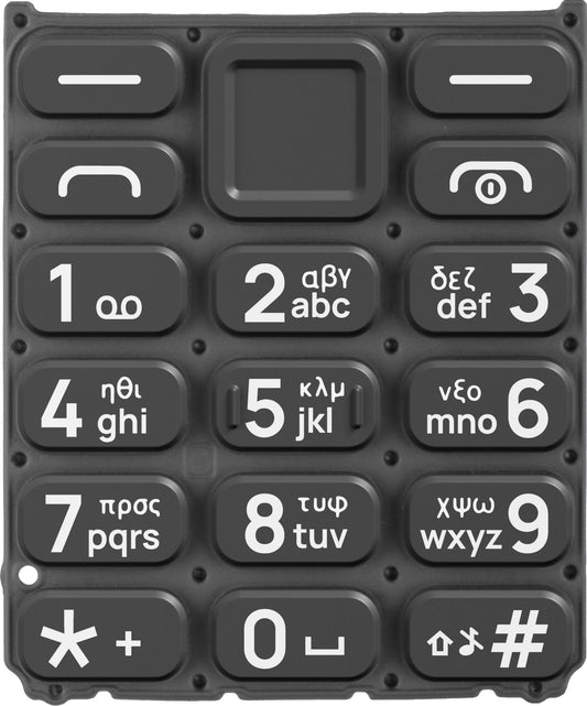Gresk tastatur for HMD 105 / Nokia 105 (2024), svart