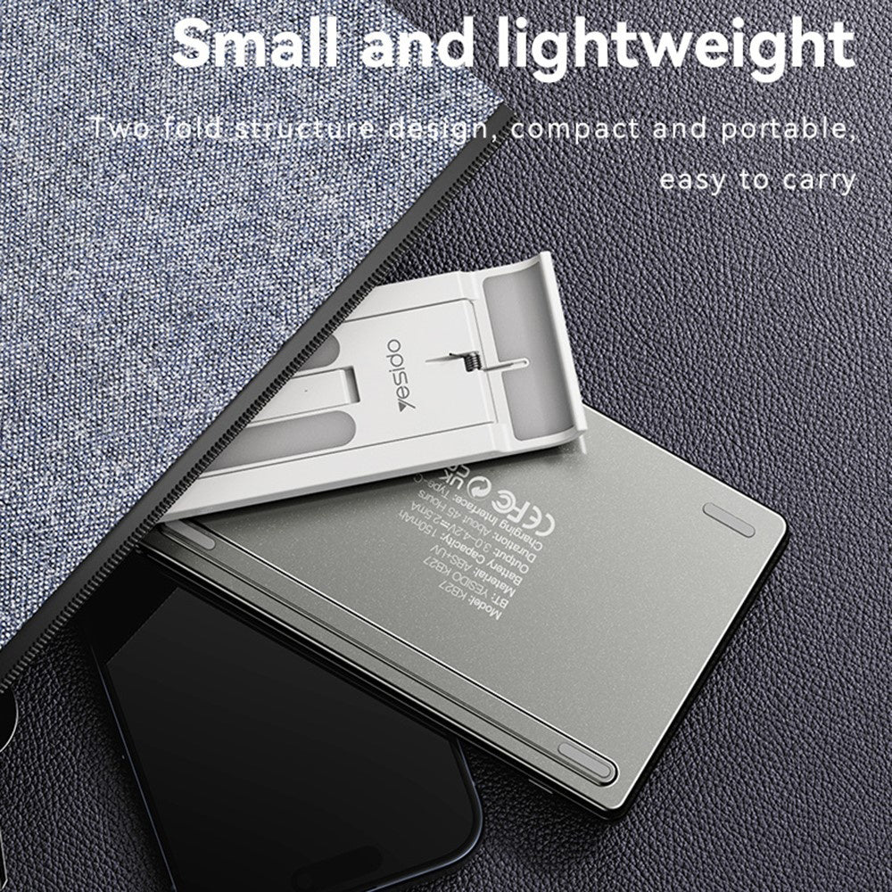 Sammenleggbar Bluetooth-tastatur Yesido KB27, Svart