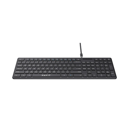 Tastatur Wired USB HAVIT KB252, USB-C, 1.5m, Svart