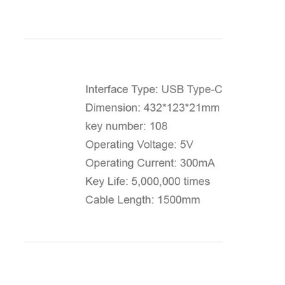 Tastatur Wired USB HAVIT KB252, USB-C, 1.5m, Svart