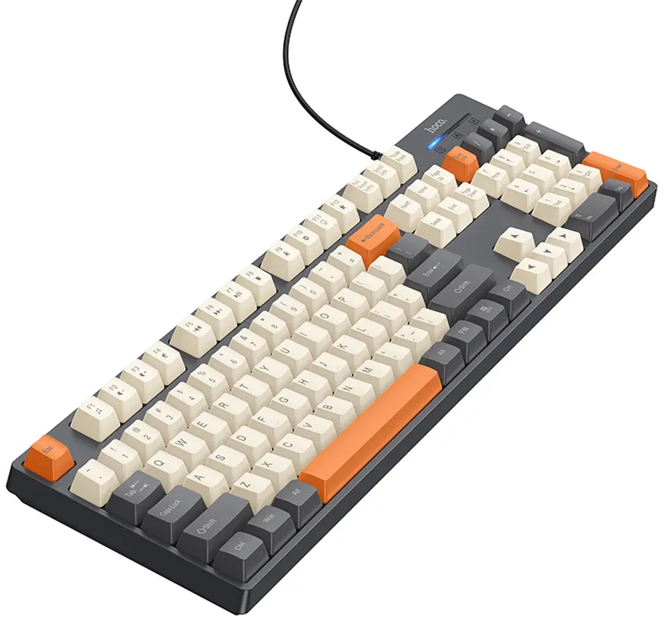 Kablet USB-tastatur HOCO GM61 Tri-Color, 1,45 m, Grå