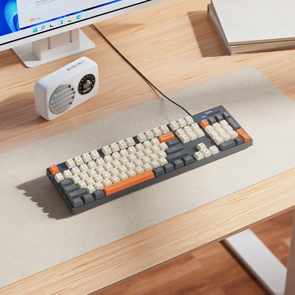 Kablet USB-tastatur HOCO GM61 Tri-Color, 1,45 m, Grå