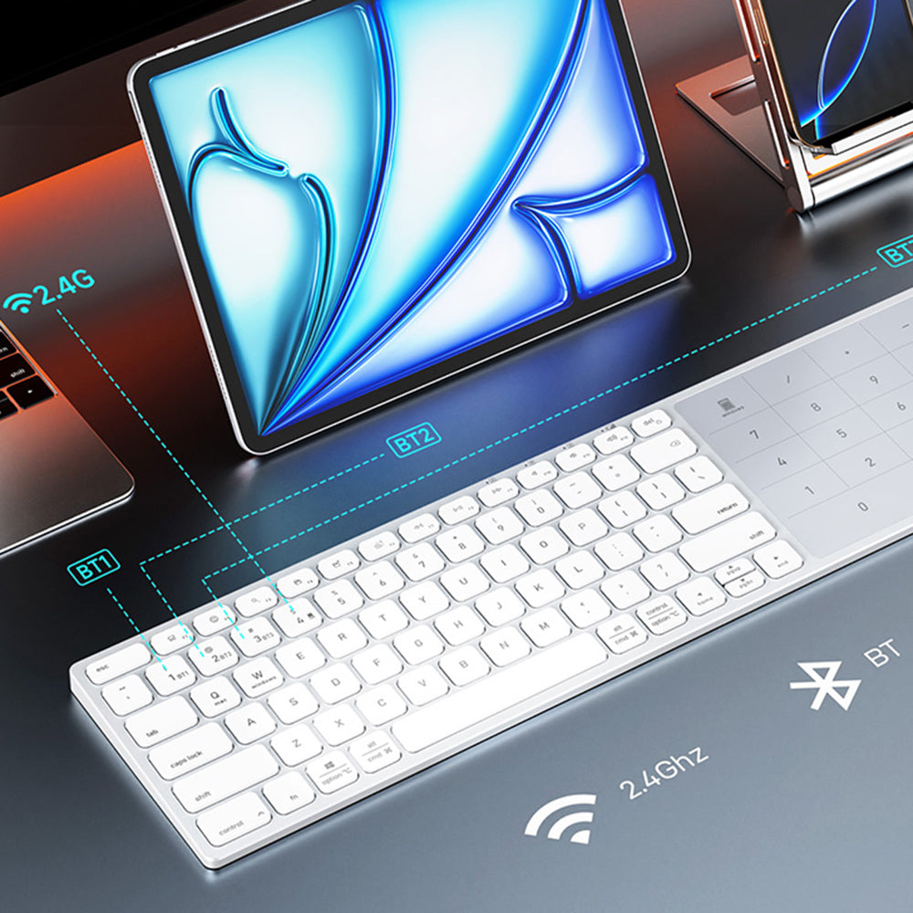 Trådløst tastatur DUX DUCIS LK, BT / Wi-Fi, hvit