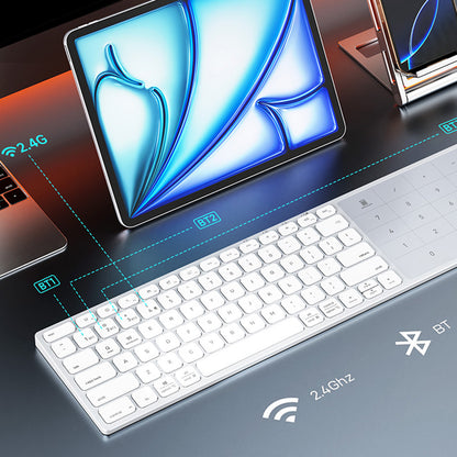 Trådløst tastatur DUX DUCIS LK, BT / Wi-Fi, hvit