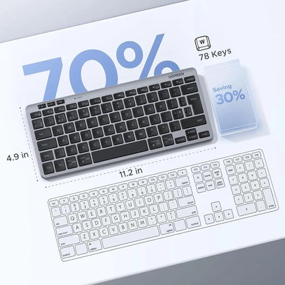 UGREEN 75049 trådløst tastatur, BT / Wi-Fi, Svart