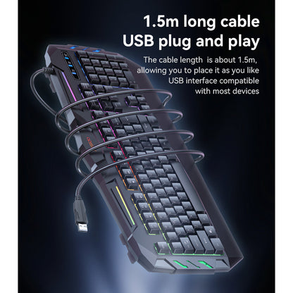 Trådløst tastatur Yesido KB21, RGB, 1.5m, Svart