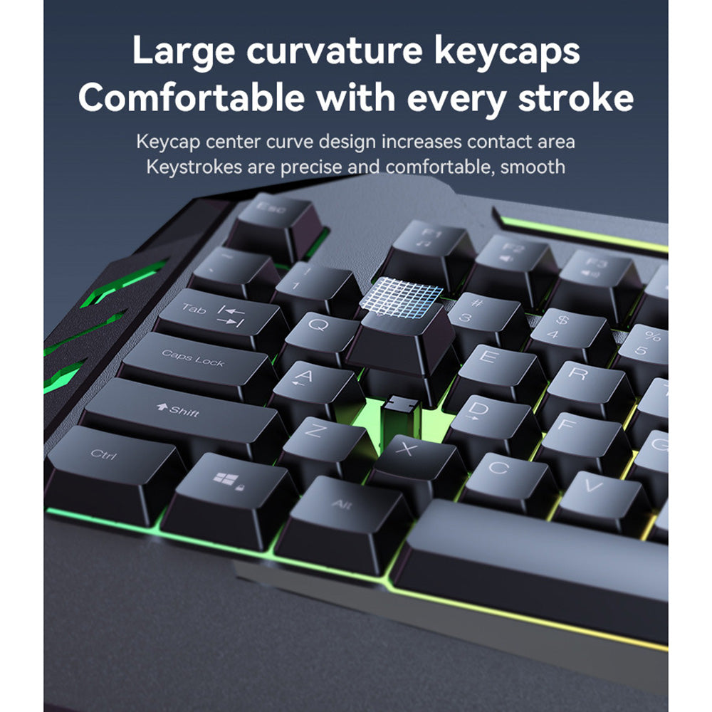 Trådløst tastatur Yesido KB21, RGB, 1.5m, Svart