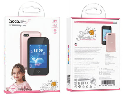 Mobiltelefon HOCO Y102 Kids, 2G, Skjerm 2.8 tommer, Rosa