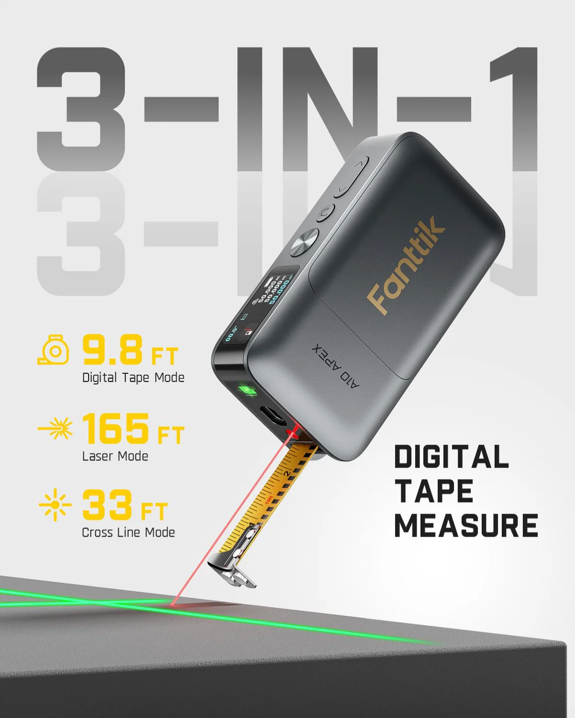 Fanttik A10 Apex avstandsmåler, 3-i-1