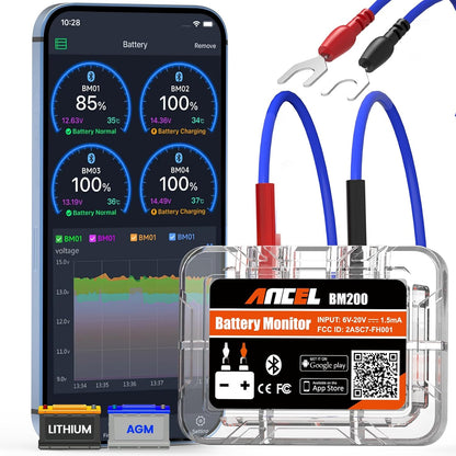 Bluetooth-tester for bilbatteriovervåking Ancel BM200