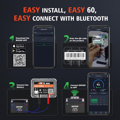 Bluetooth-tester for bilbatteriovervåking Ancel BM200