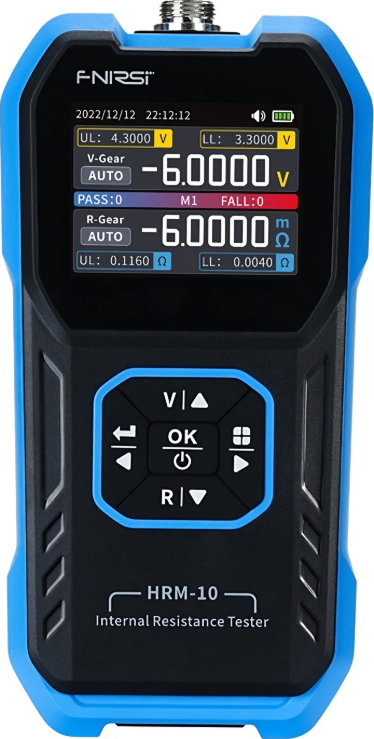 Tester Service Fnirsi HRM-10 for måling av intern motstand og spenning på batteri / akkumulator