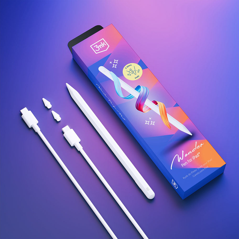 Touch Pen 3MK Wonder for Apple iPad, Aktiv Versjon, Hvit