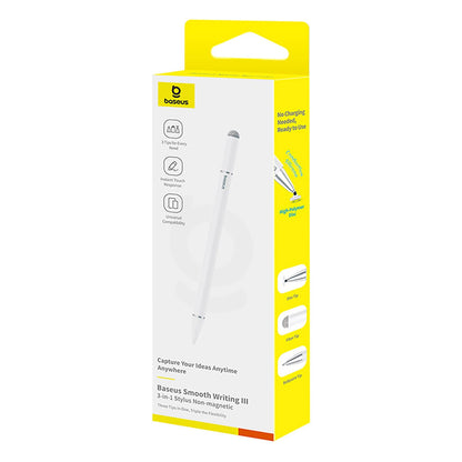 Touch Pen Baseus Smooth Writing 3 Magnetic 3in1 Series, Passiv Versjon, Hvit P80080804213-00