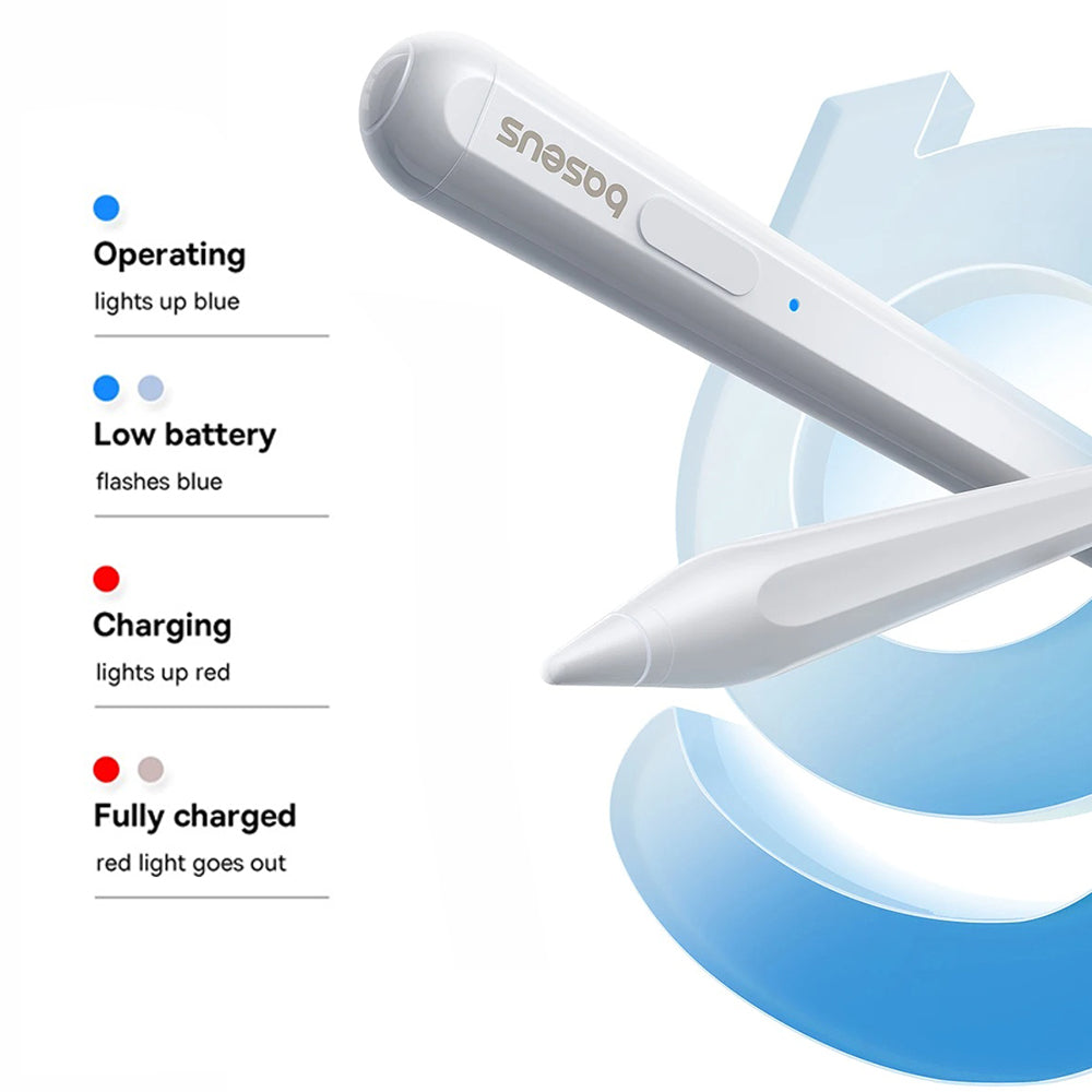 Touch Pen Baseus Smooth Writing 2 Series for Apple iPad, Aktiv Trådløs Versjon, Hvit P80015802213-03