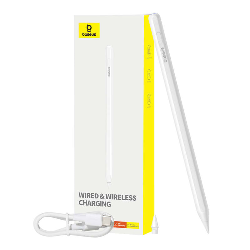 Touch Pen Baseus Smooth Writing for Apple iPad, Wireless & Wired Active Version, White C40169009123-00