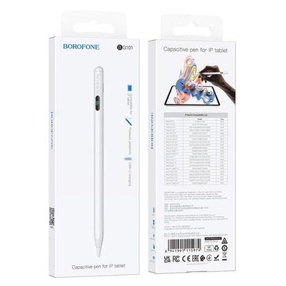 Touch Pen Borofone BG101 for Apple iPad-serien, Aktiv versjon, Hvit