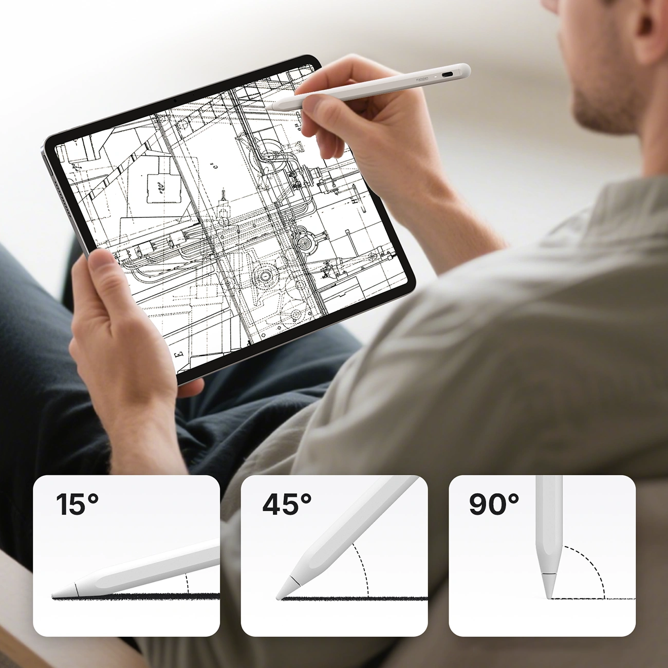 Touch Pen Metapen A8 for Apple iPad, Aktiv versjon, hvit ME-APP152
