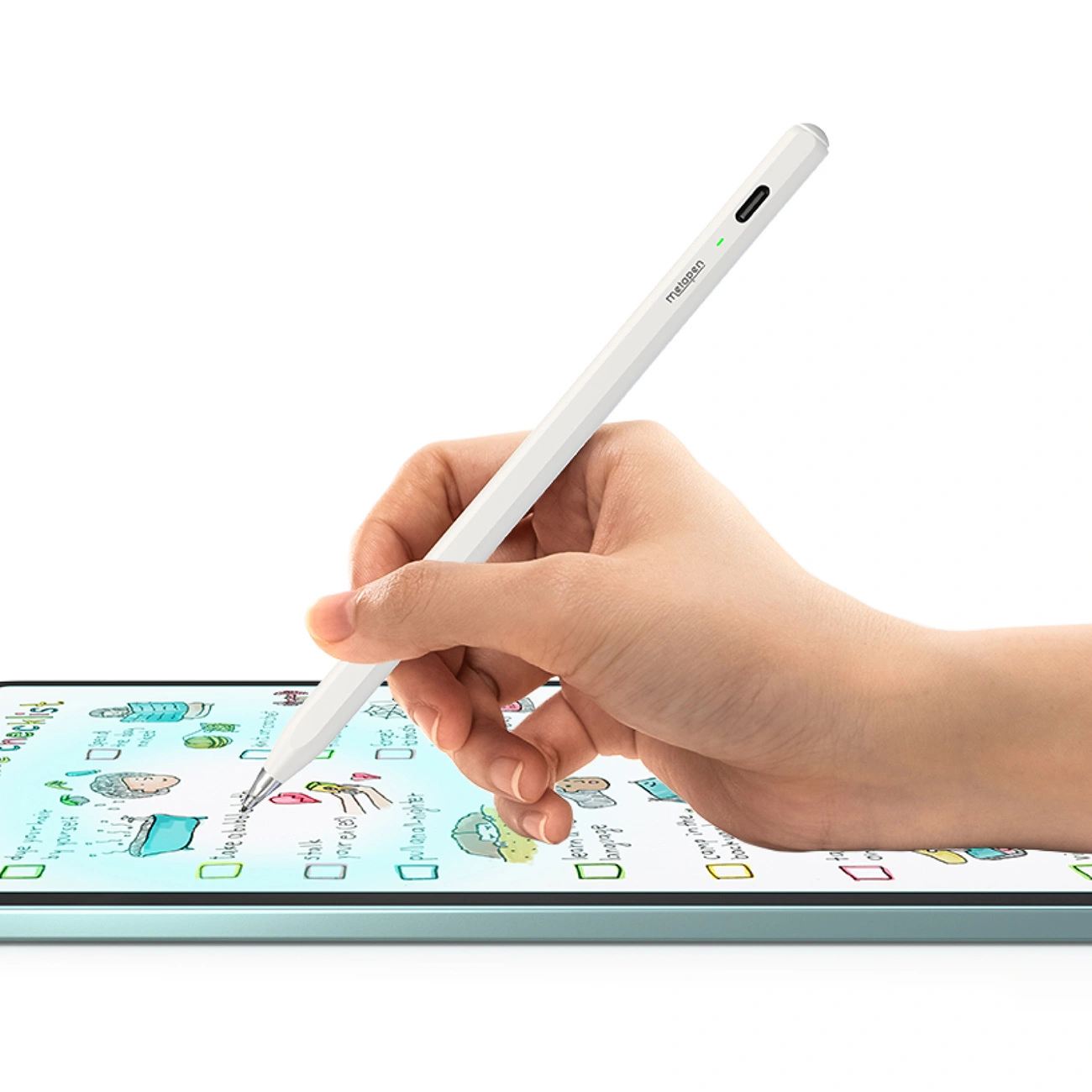 Touch Pen Metapen Air8 Pro for Apple iPad, Aktiv versjon, hvit ME-APP172
