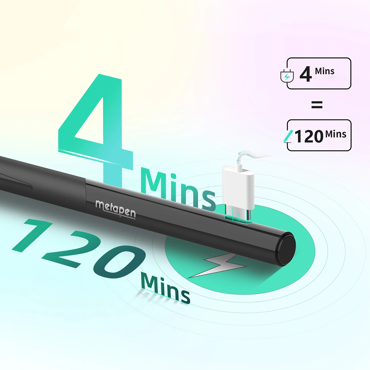Touch Pen Metapen D1 for Apple iPad, Aktiv versjon, svart ME-APP452