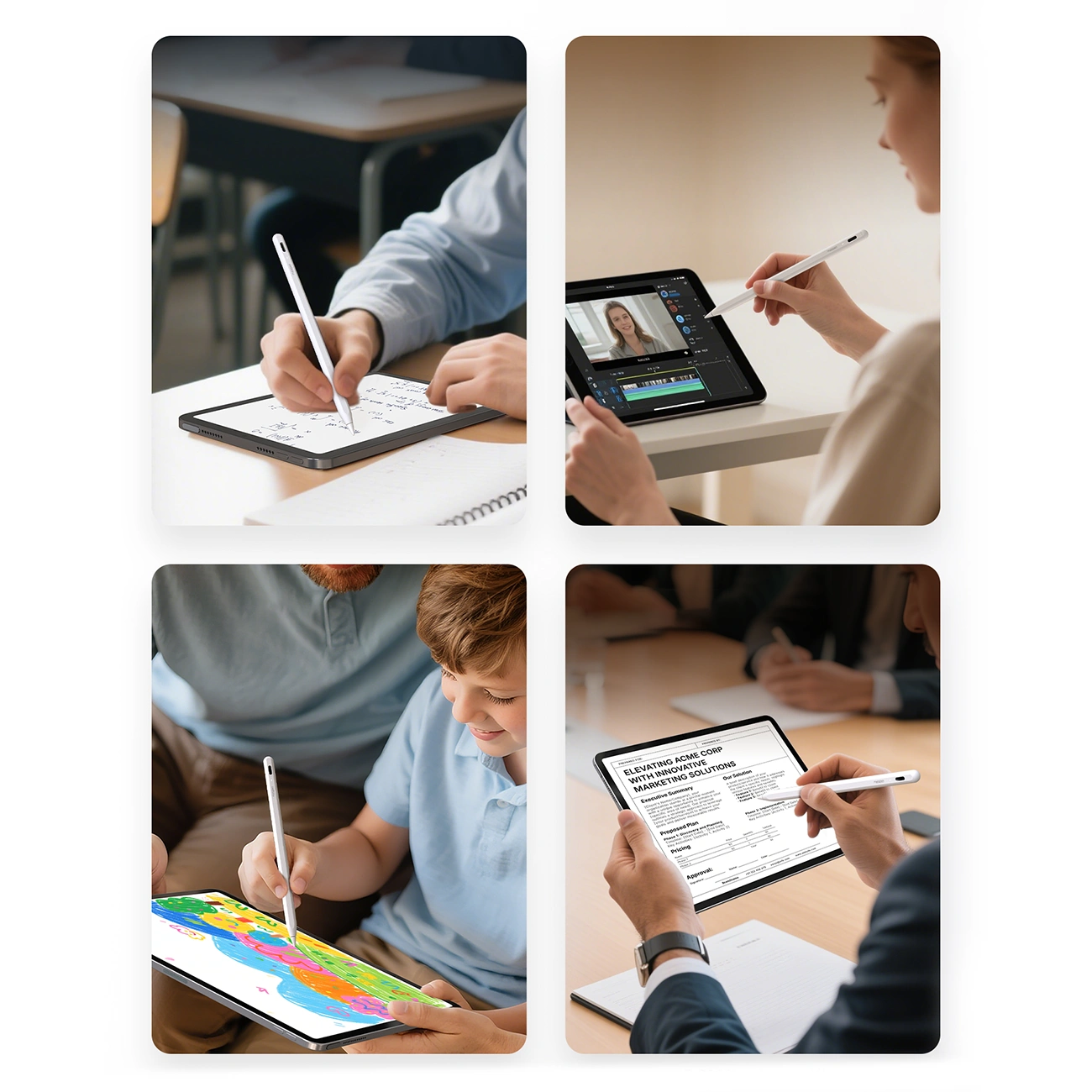 Touch Pen Metapen A8 for Apple iPad, Aktiv versjon, hvit ME-APP152