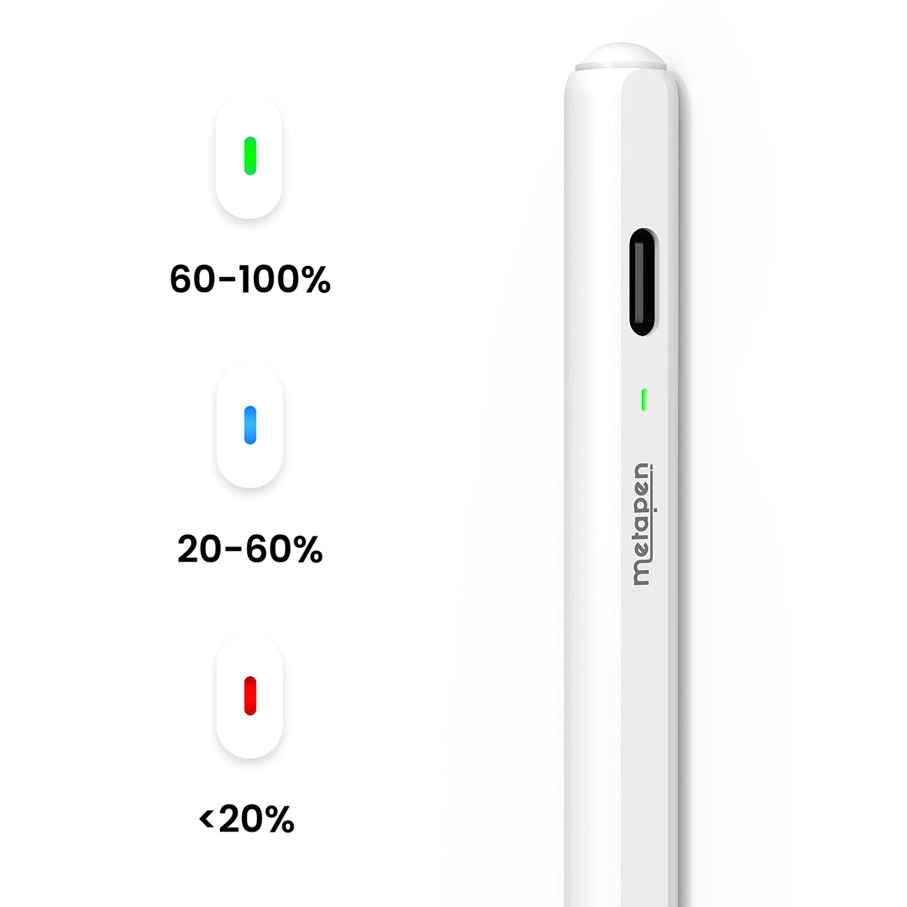 Touch Pen Metapen Air8 Pro for Apple iPad, Aktiv versjon, hvit ME-APP172