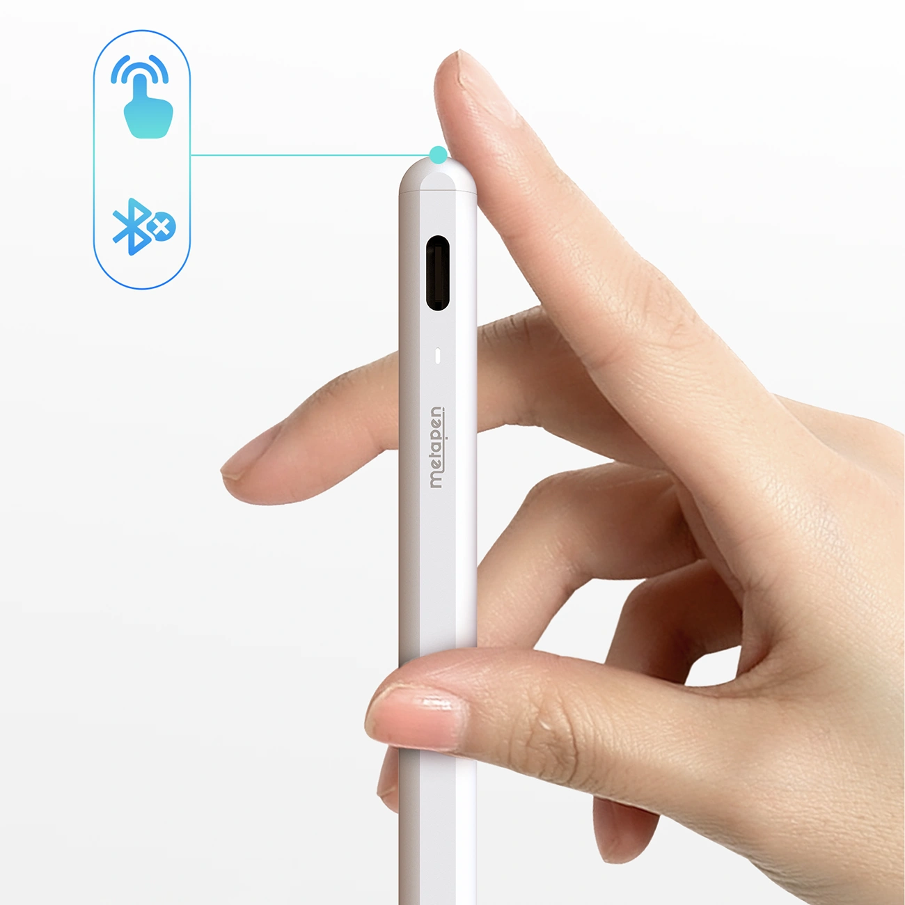 Touch Pen Metapen A8 for Apple iPad, Aktiv versjon, hvit ME-APP152