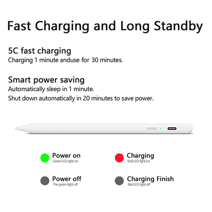 Touch Pen Techsuit AC10-CP for Apple iPad, Aktiv Versjon, Hvit