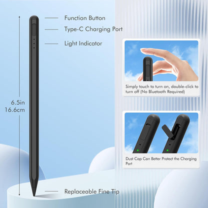 Touch Pen Techsuit AX10-T for Apple iPad, Aktiv Versjon, Hvit