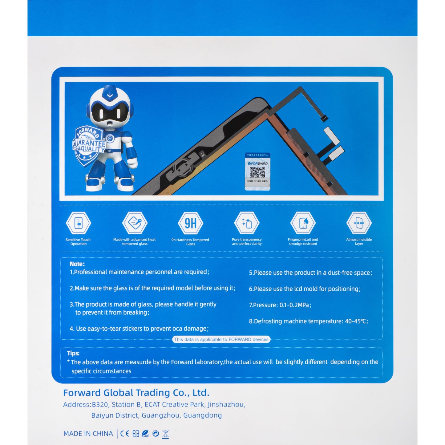 Touchscreen Forward Guard OCA for Apple iPad Pro 12.9 (2022), Svart