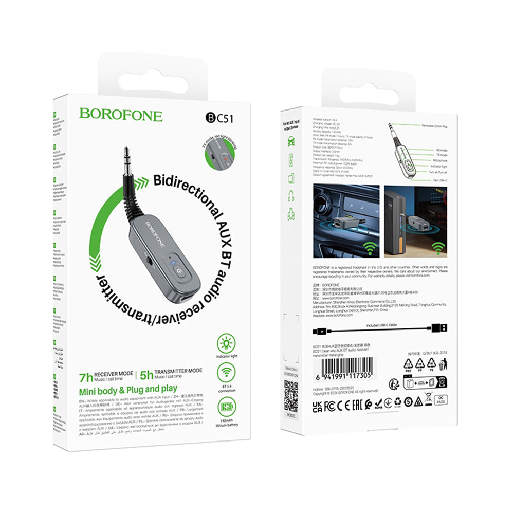 Bluetooth-sender / mottaker Borofone BC51 Clear Way