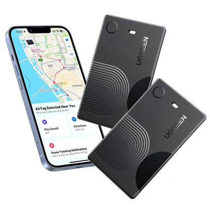 UGREEN SmartTag Smart Finder Slim 2 CM920 (75120A) for iOS-serien, sett med 2 stk, svart