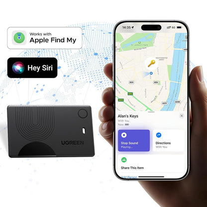 UGREEN SmartTag Smart Finder Slim 2 CM920 (75120A) for iOS-serien, sett med 2 stk, svart