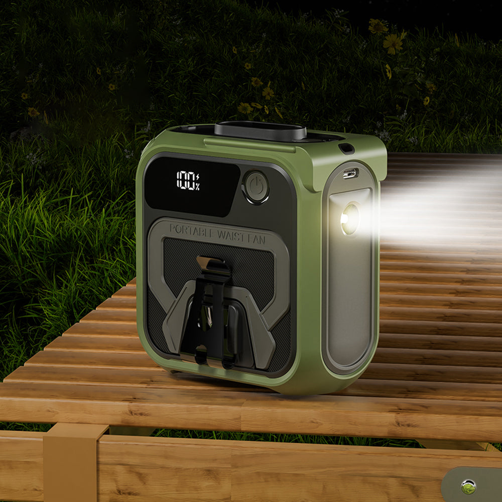 Bærbar Vifte Techsuit Z13 med ekstern batteri 10000mAh, Oransje