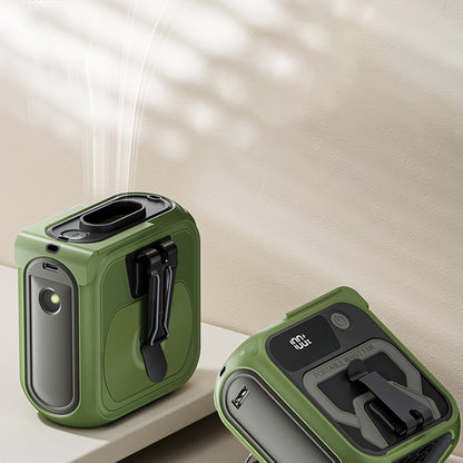 Bærbar Vifte Techsuit Z13 med ekstern batteri 10000mAh, Grønn