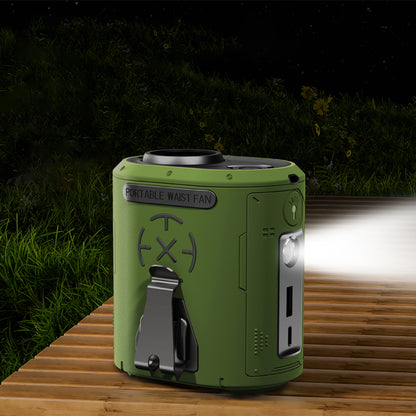 Bærbar Vifte Techsuit Z14 med ekstern batteri 5000mAh, Grønn