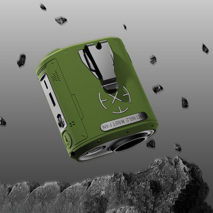 Bærbar Vifte Techsuit Z14 med ekstern batteri 5000mAh, Grønn