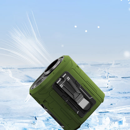 Bærbar Vifte Techsuit Z14 med ekstern batteri 5000mAh, Grønn