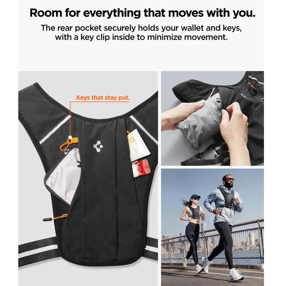 Spigen Dynamic Shield A720 Løpevest, Størrelse L - XL, Svart AMP11390